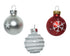 Kerstballen glas emaille/mat mix 3cm - wit/rood 9st.