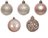 Kerstballen kunststof glans/mat/glitter mix 6cm - poederroze 37st. mix