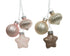 Kerstballen glas glans/mat/glitter mix - zacht roze/licht goud - ass. 3st. (prijs per stuk) mix   (prijs per stuk)