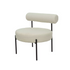 Stoel design - 60x60x65cm - off white teddy stof comfortabele rugleuning