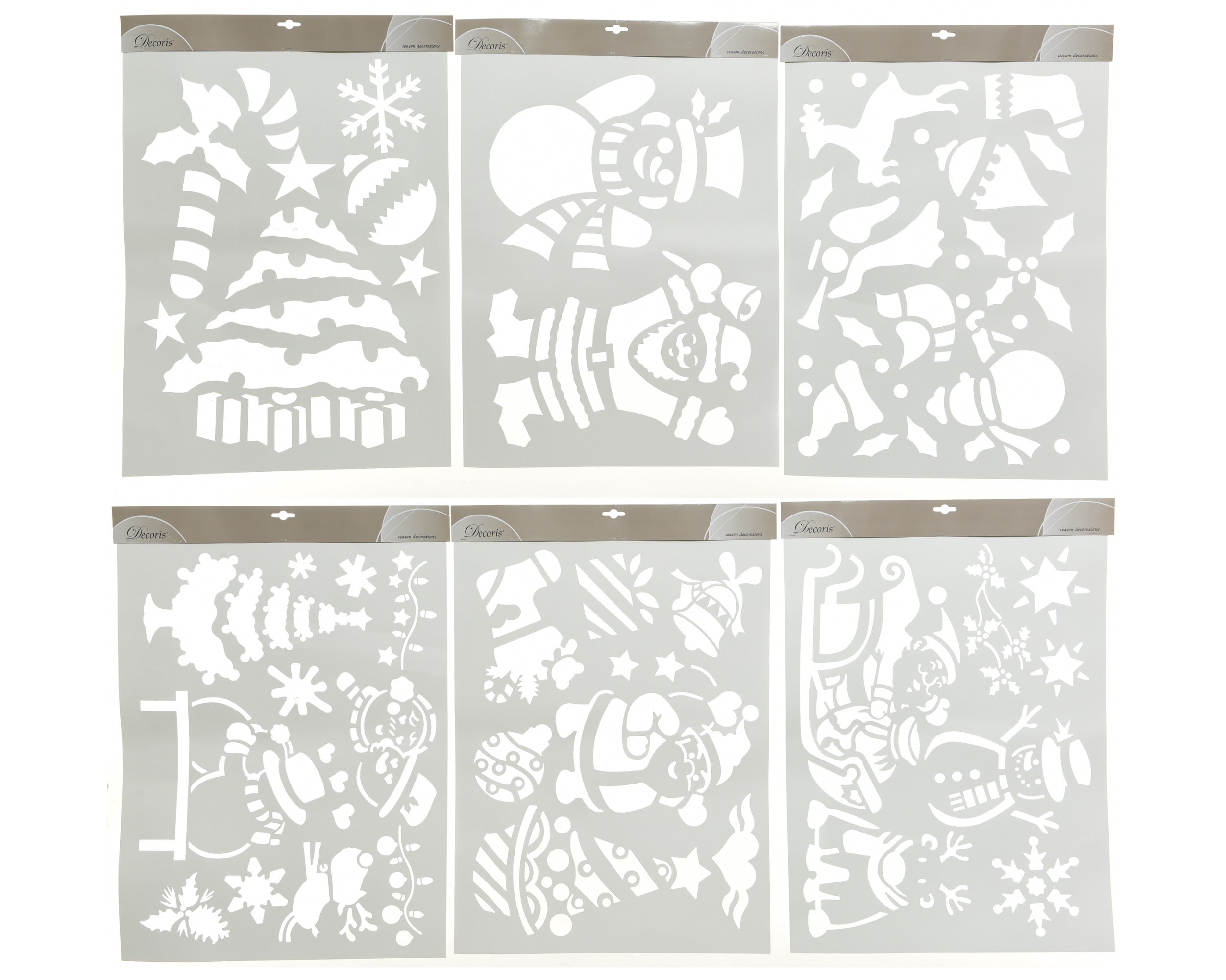 Kerst sjablonen winter tafereel - wit (prijs per stuk)