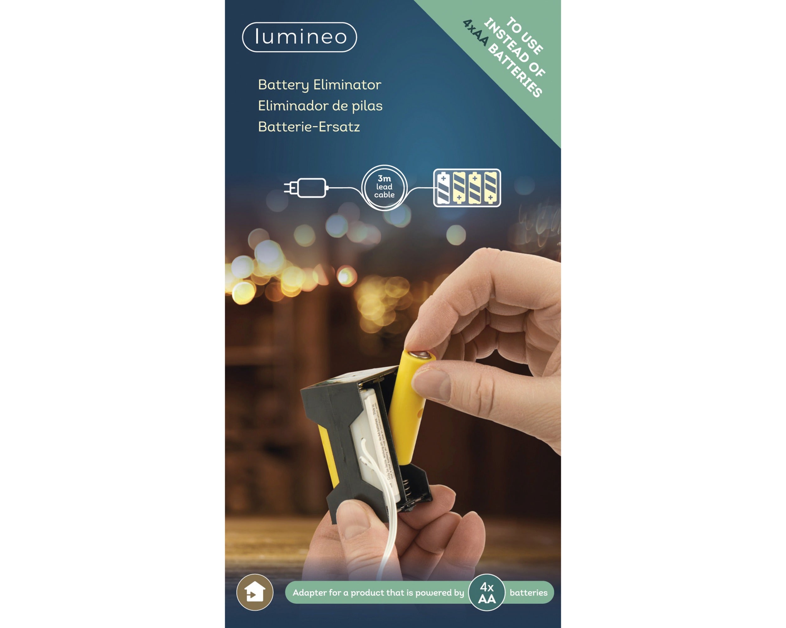 Lumineo batterijvervanger pvc binnen 3m - wit