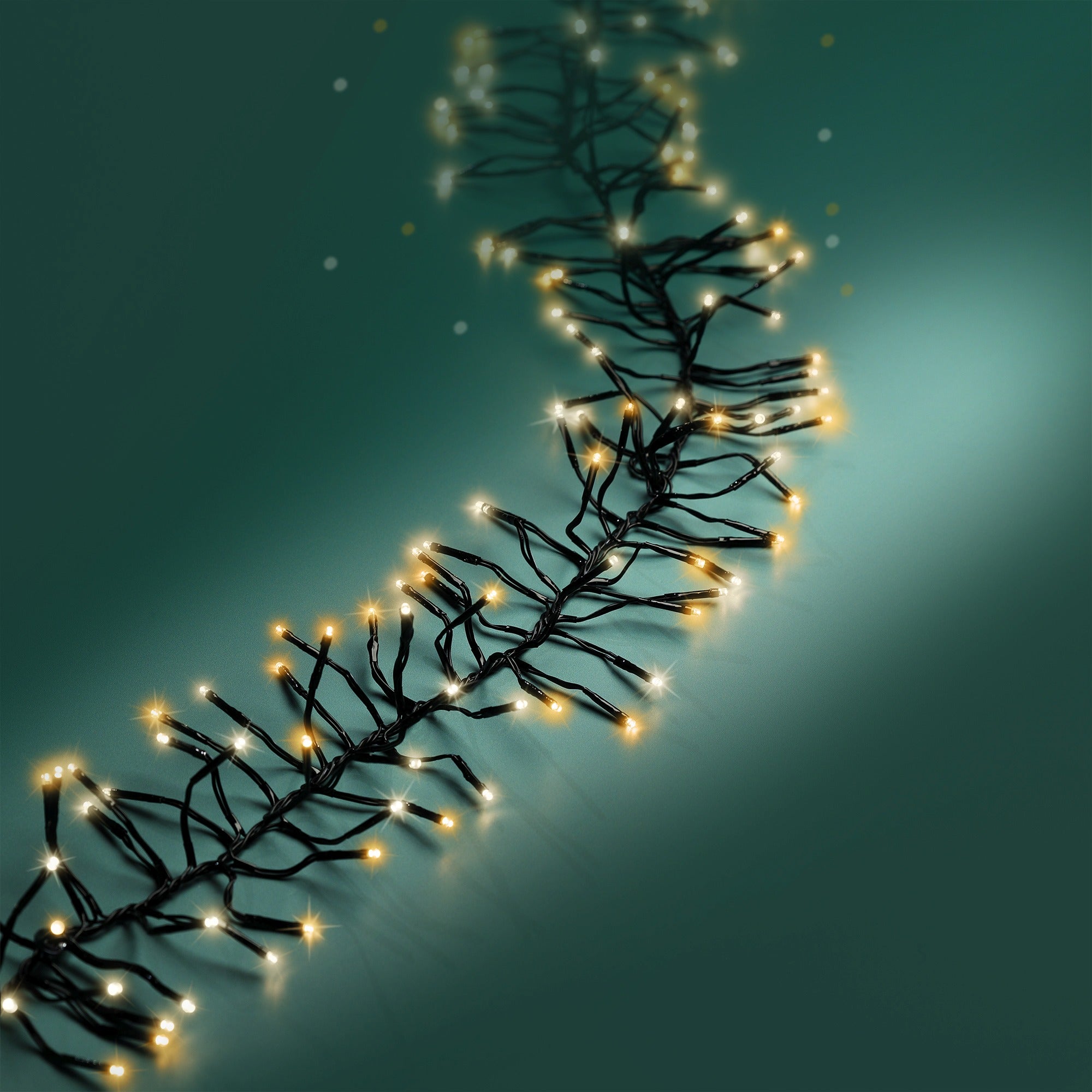 Lumineo LED cluster twinkel 1400cm 1512L - zwart/warm wit/klassiek warm  - kerstverlichting