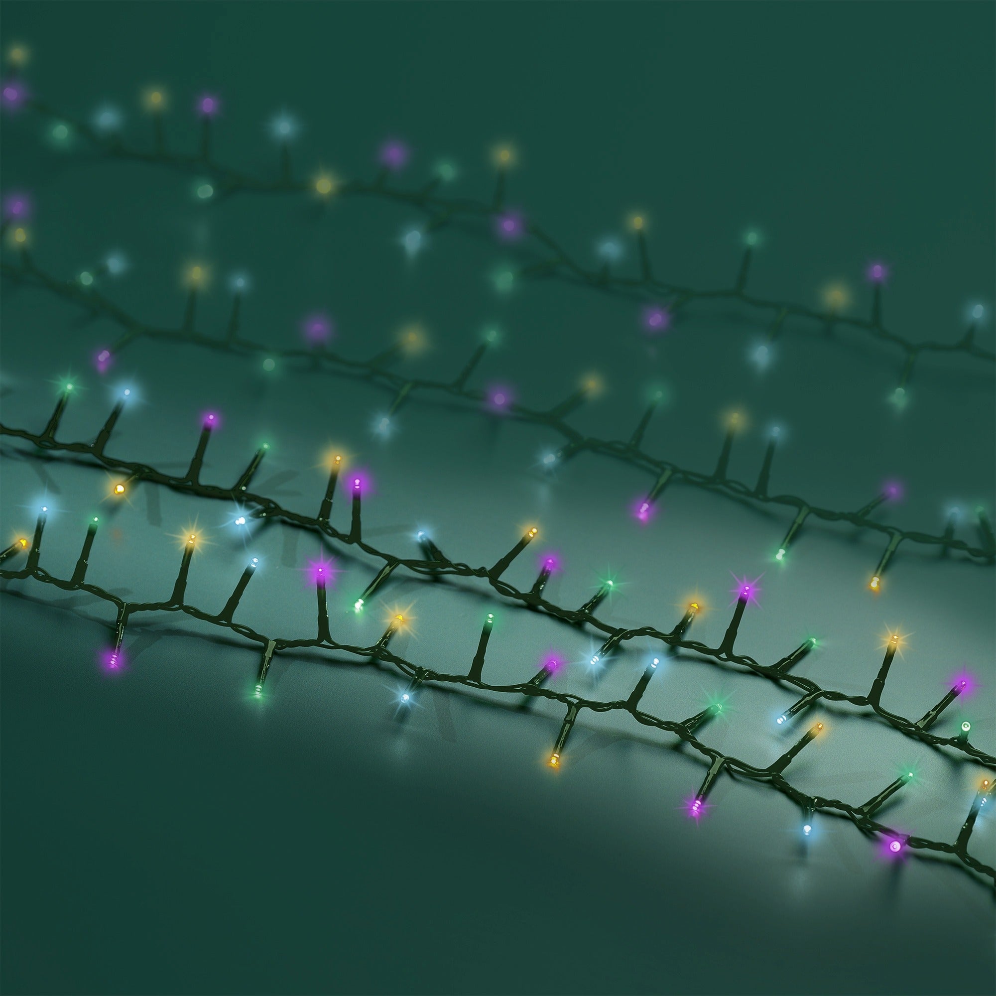 Lumineo LED compact twinkel 1100cm 500L - groen/soft multi - kerstverlichting