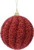 Kerstbal foam glitter 8cm - kerstrood (prijs per stuk)