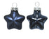 Kerstballen ster glas glans/mat mix 4.5x4cm - nachtblauw 12st. blauw 12st.
