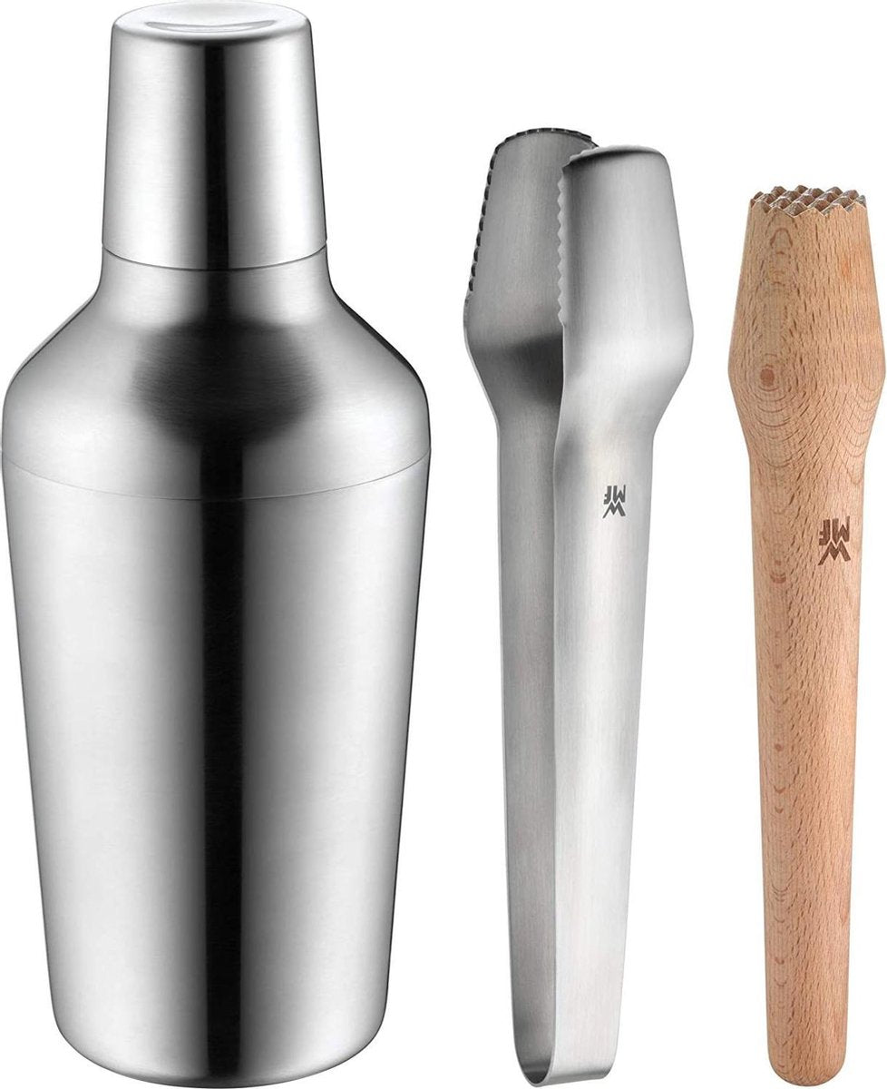 WMF Bar set - 4dlg Matroschka shaker 700 ml - cocktailzeefje, ijstang en stamper