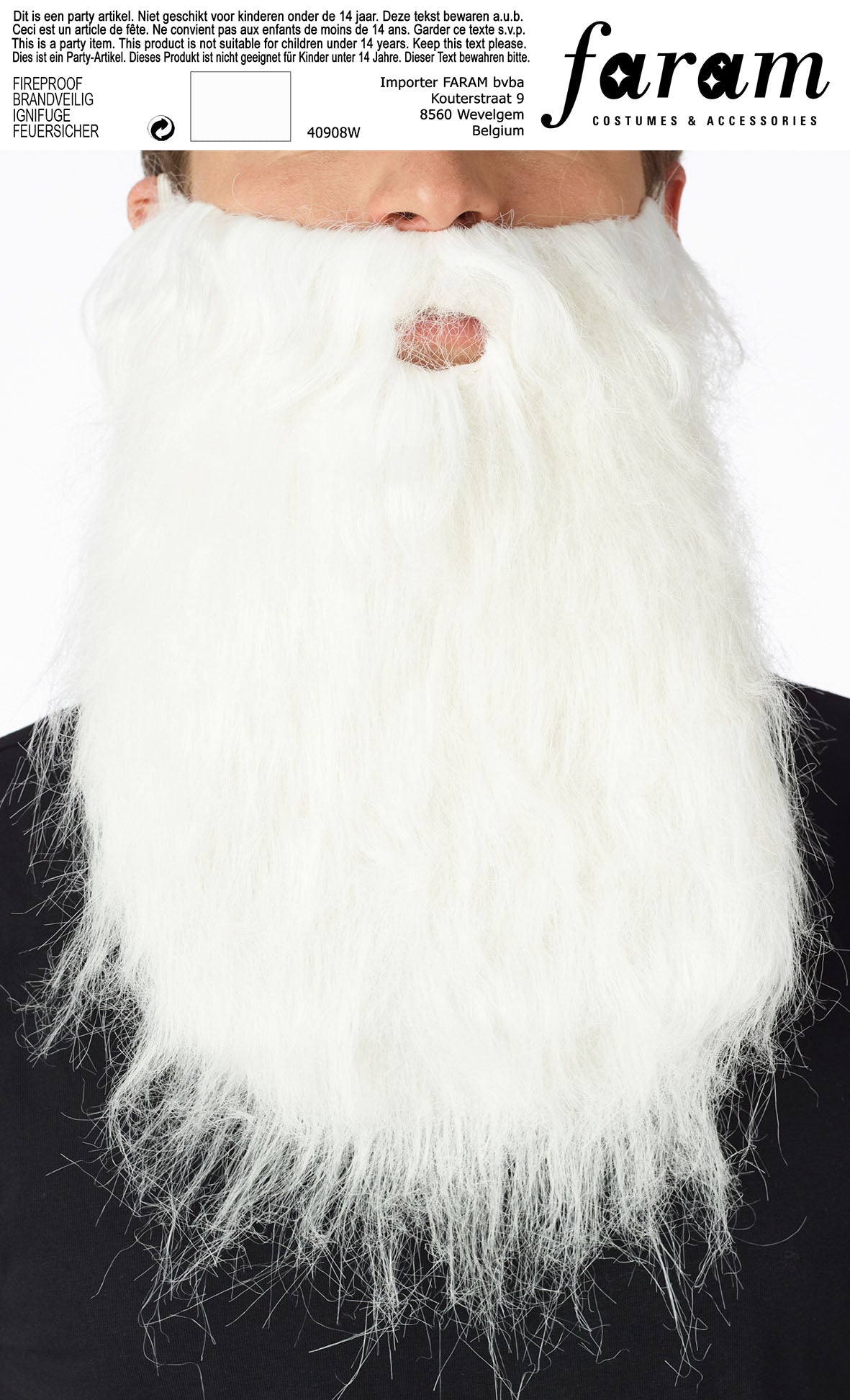 Baard lang - wit