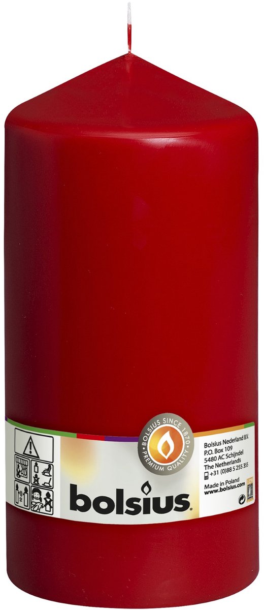 BOLSIUS Stompkaars - 20x9.8cm - rood rustiek     TU UC