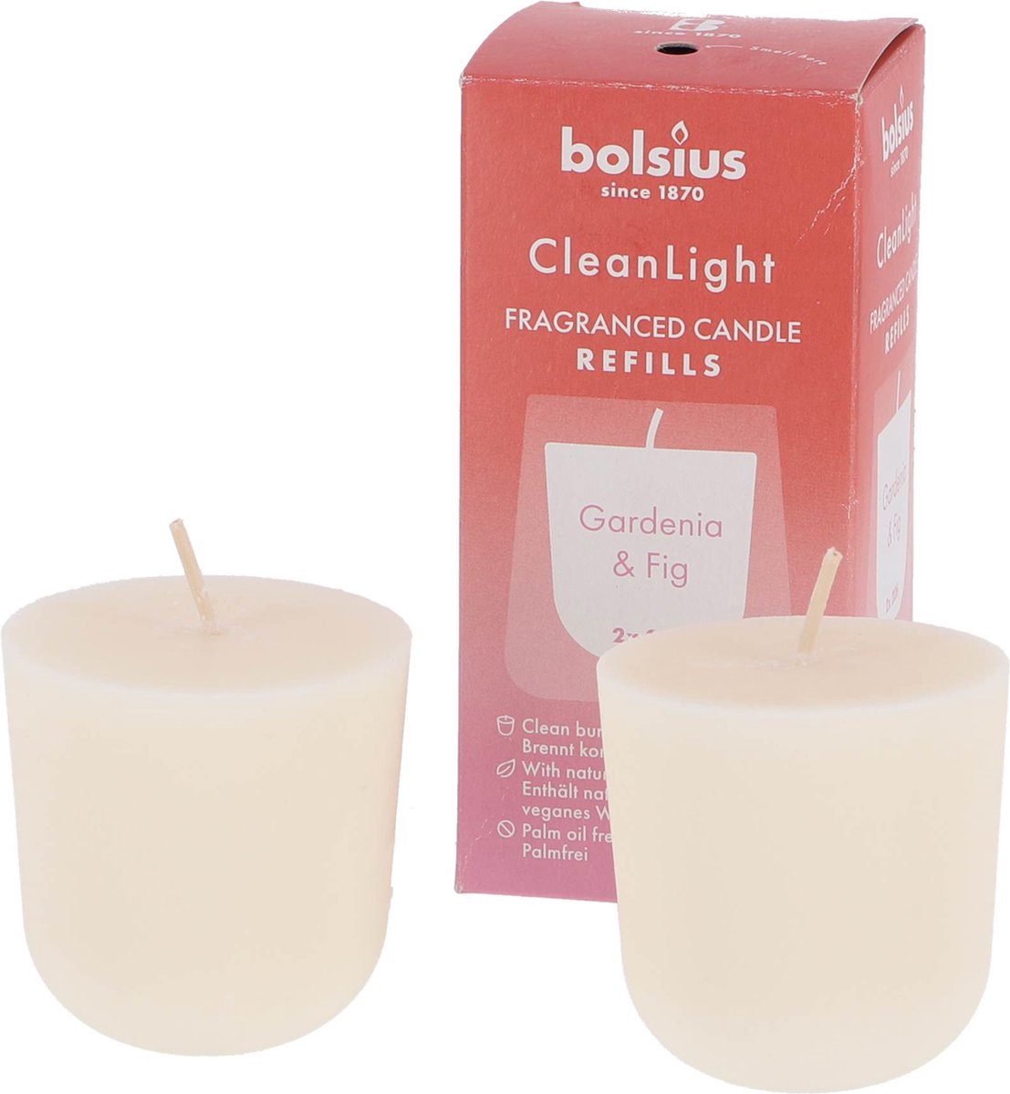 BOLSIUS CleanLight navulling 20u 2st.- gardenia/ fig