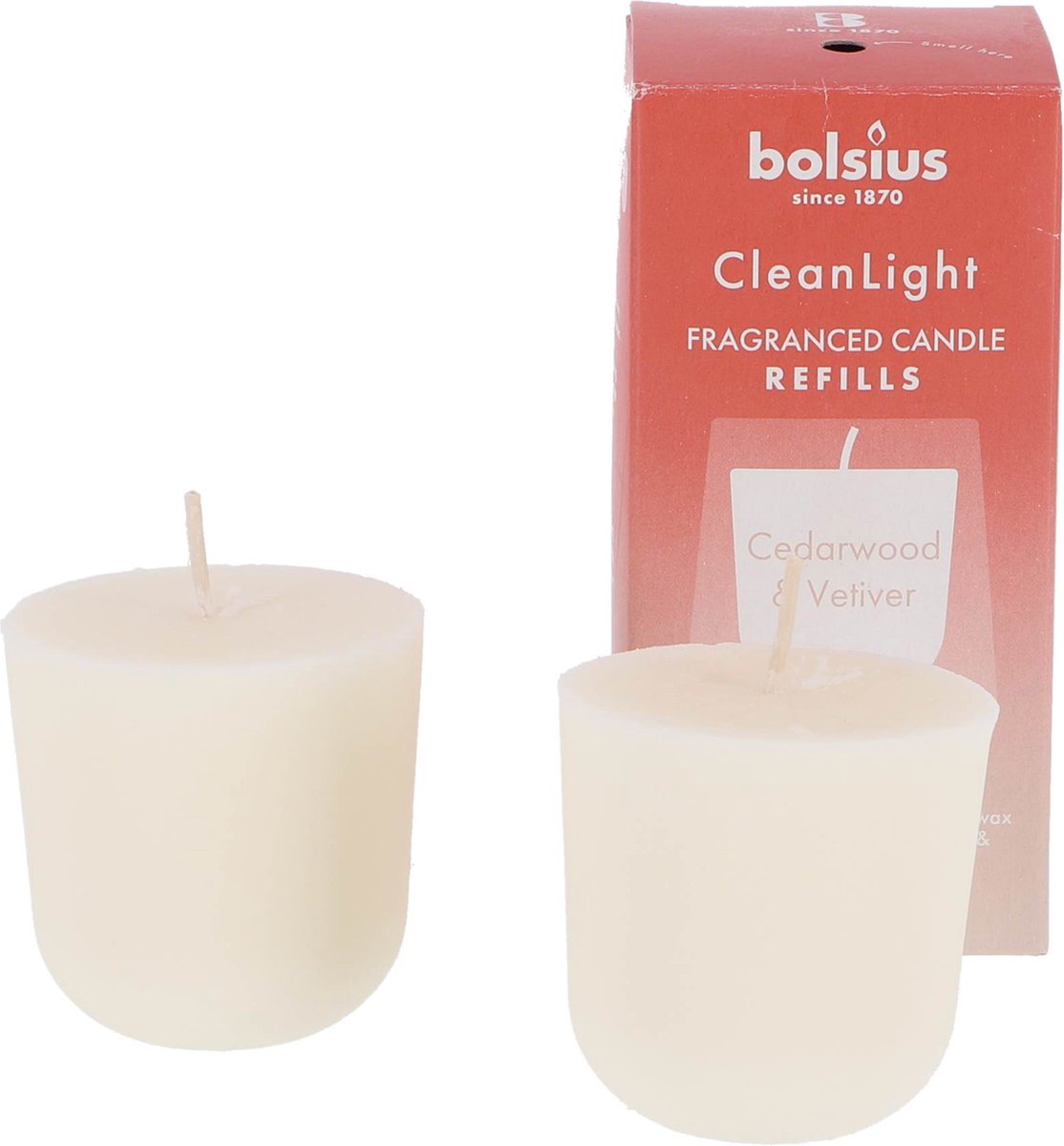 BOLSIUS CleanLight navulling 20u 2st.- cedarwood/ vetiver