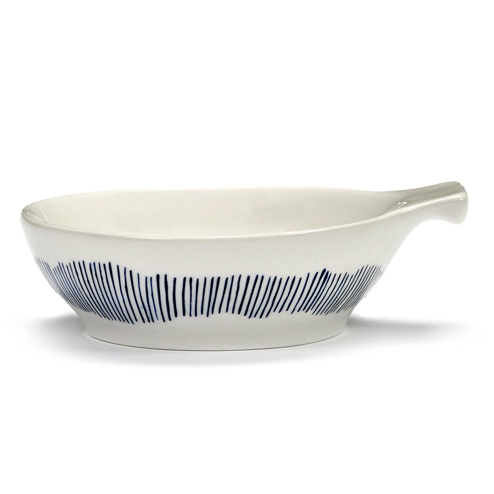 OTTOLENGHI Feast tapasbord - L 13x11cm - wit swirl stripes blauw  TU LU