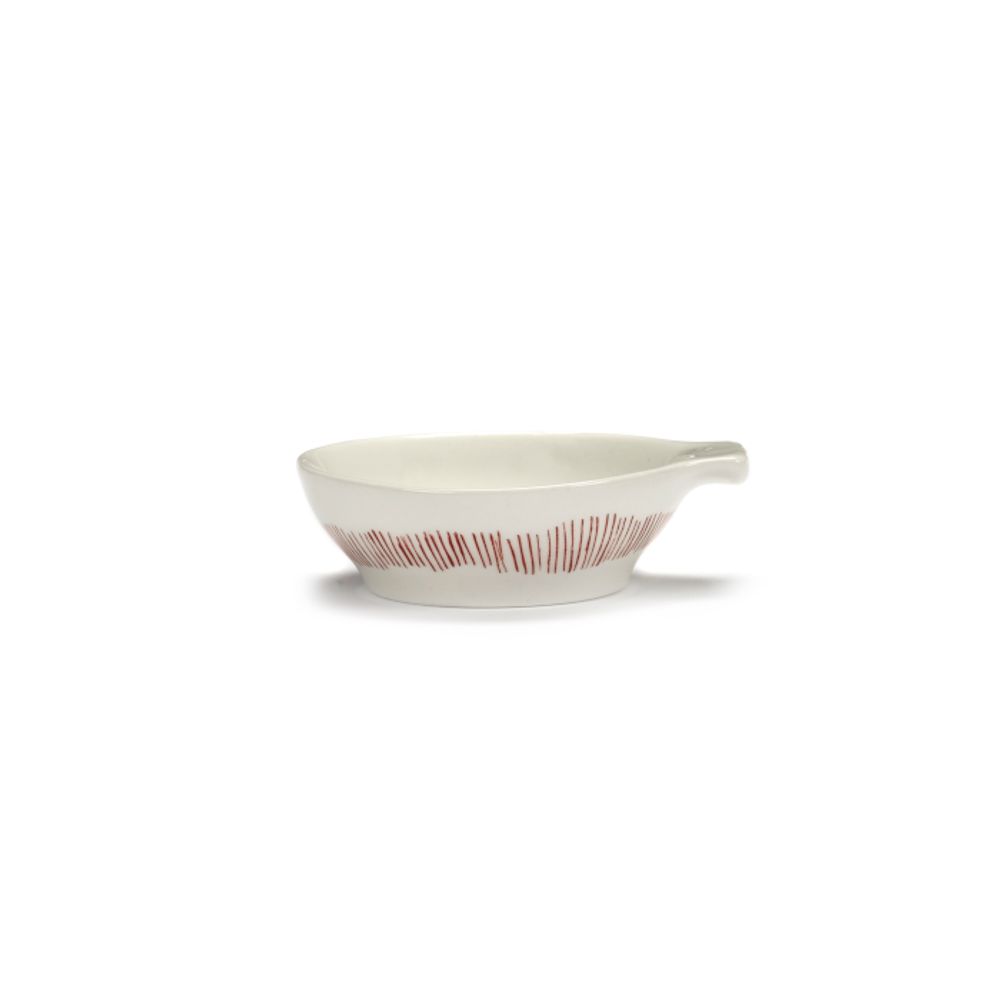 OTTOLENGHI Feast tapasbord - S 9x7.5cm - wit swirl stripes rood  TU LU