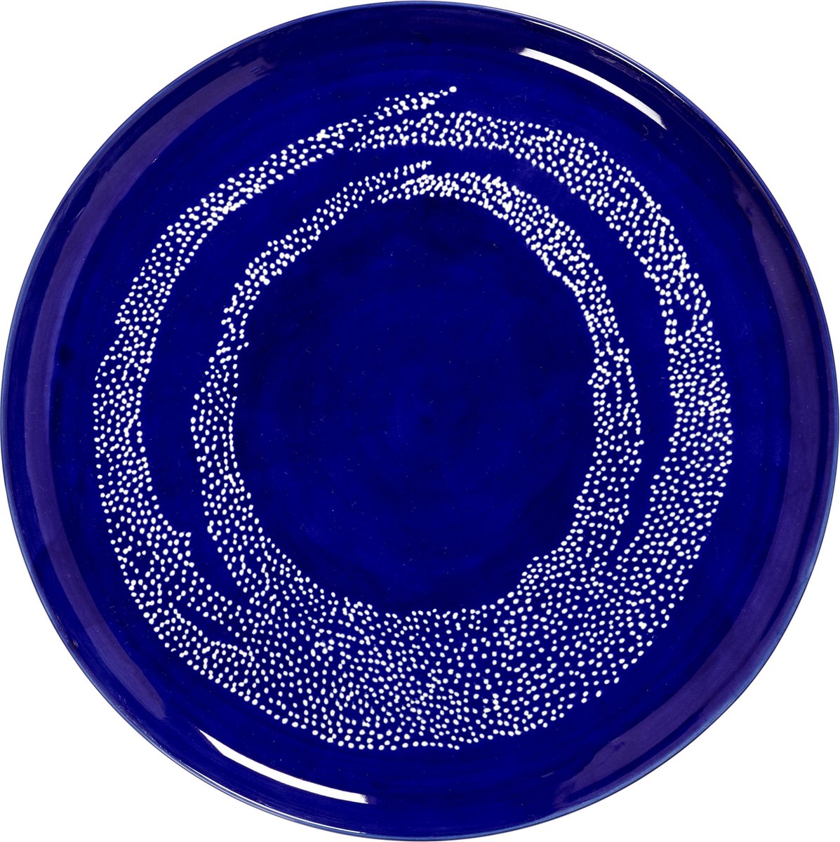 OTTOLENGHI Feast serveerbord 35cm- lapis lazuli swirl dots wit