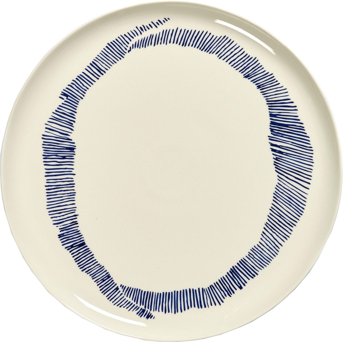OTTOLENGHI Feast serveerbord 35cm - wit swirl stripes blauw