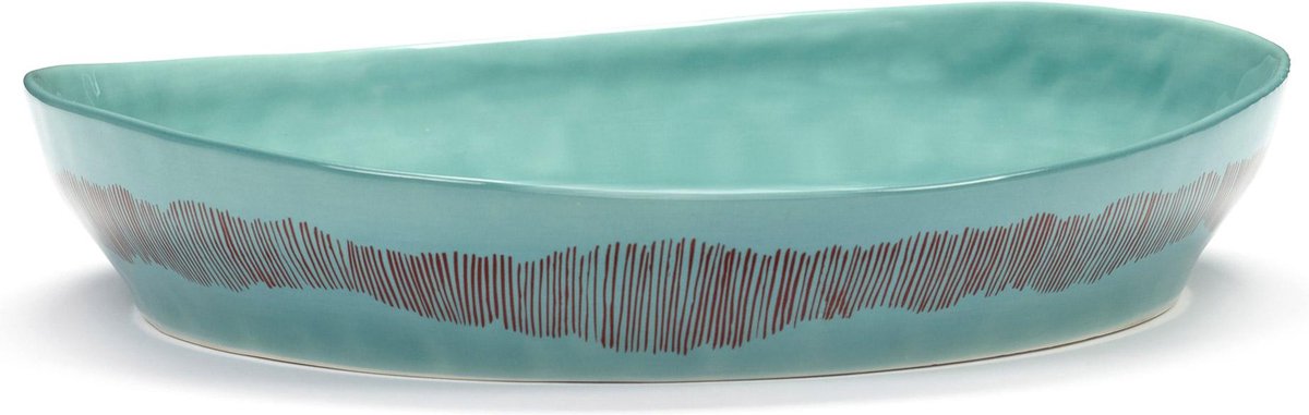 OTTOLENGHI Feast serveerschaal - S 30xH6 cm - azure swirl stripes rood   TU LU