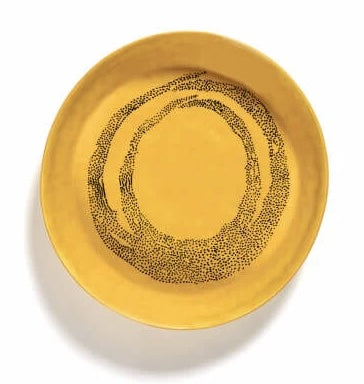 OTTOLENGHI Feast serveerschaal - S 30xH6 cm - sunny yellow swirl dots zwart