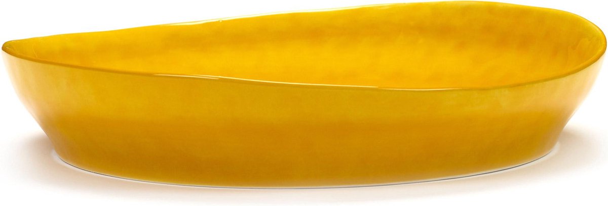 OTTOLENGHI Feast serveerschaal - S 30xH6 cm - sunny yellow swirl dots zwart