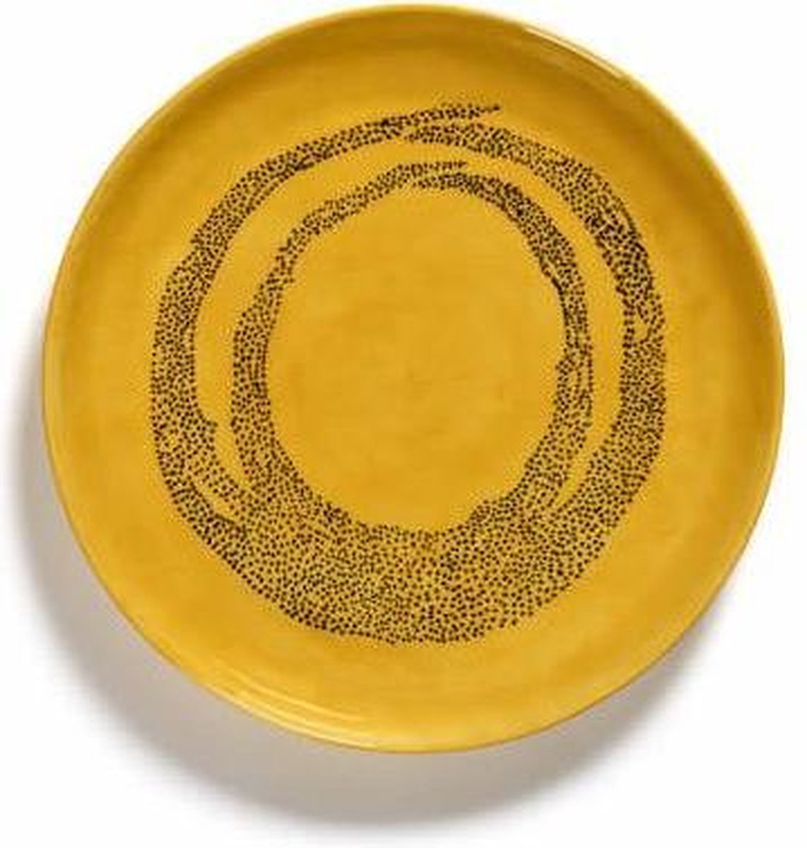 OTTOLENGHI Feast serveerschaal - S 35cm- sunny yellow swirl dots zwart  TU LU