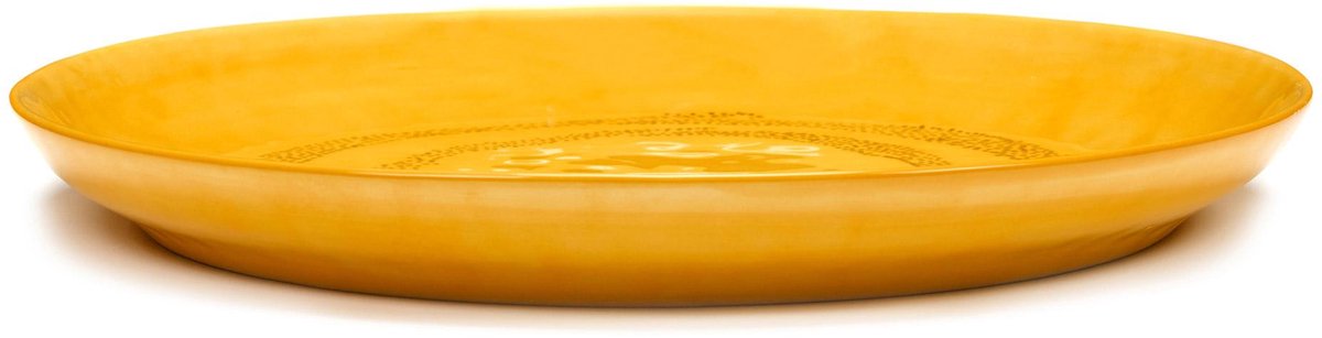OTTOLENGHI Feast serveerschaal - S 35cm- sunny yellow swirl dots zwart  TU LU