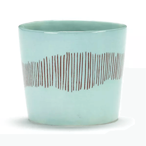 OTTOLENGHI Feast espressokop - 150ml 7cm - azure swirl stripes rood   TU LU