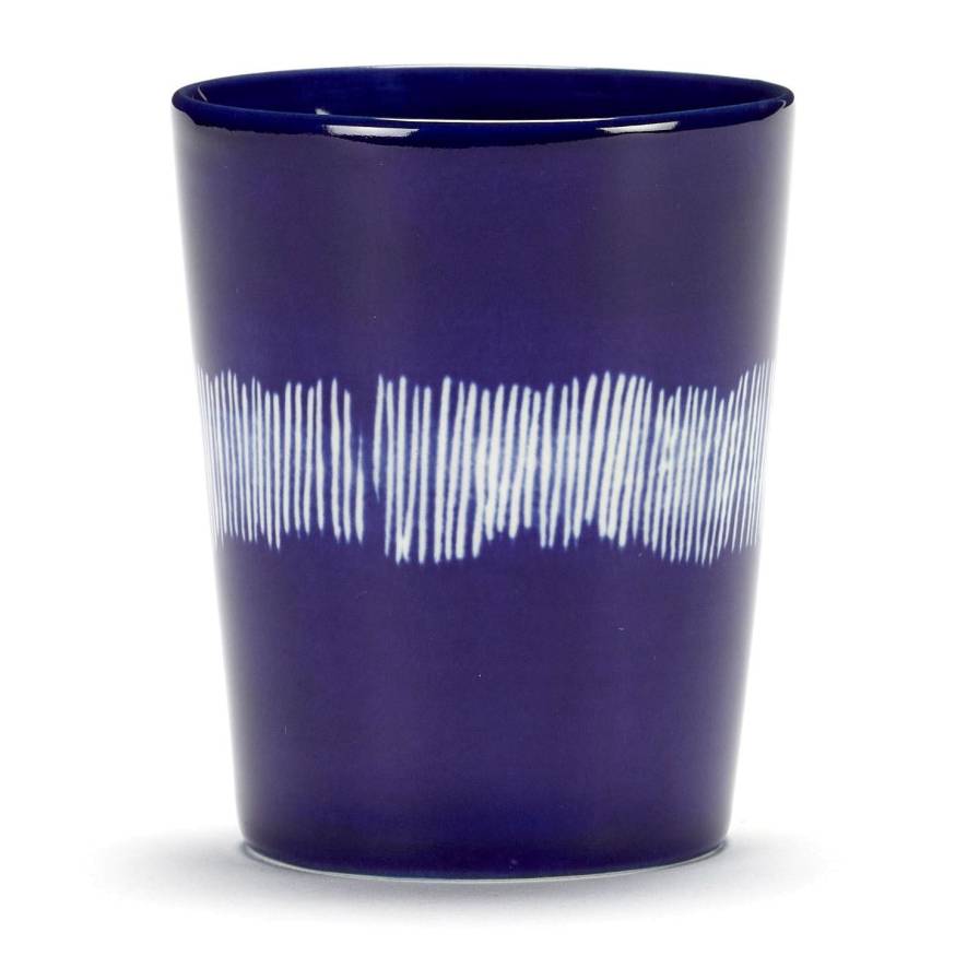 OTTOLENGHI Feast theekop - 330ml 8.5cm - lapis lazuli swirl stripes wit