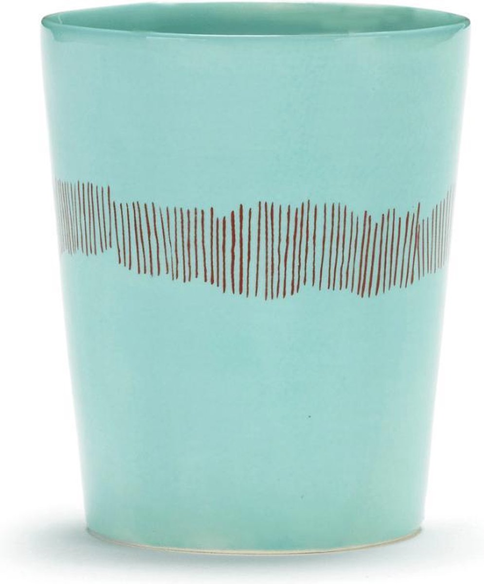 OTTOLENGHI Feast theekop - 330ml 8.5cm - azure swirl stripes rood   TU LU