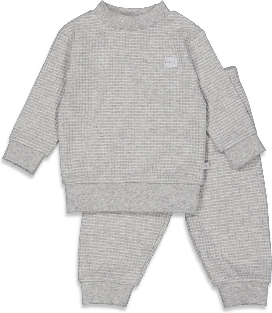 FEETJE Pyjama wafel - grijs melange- 140