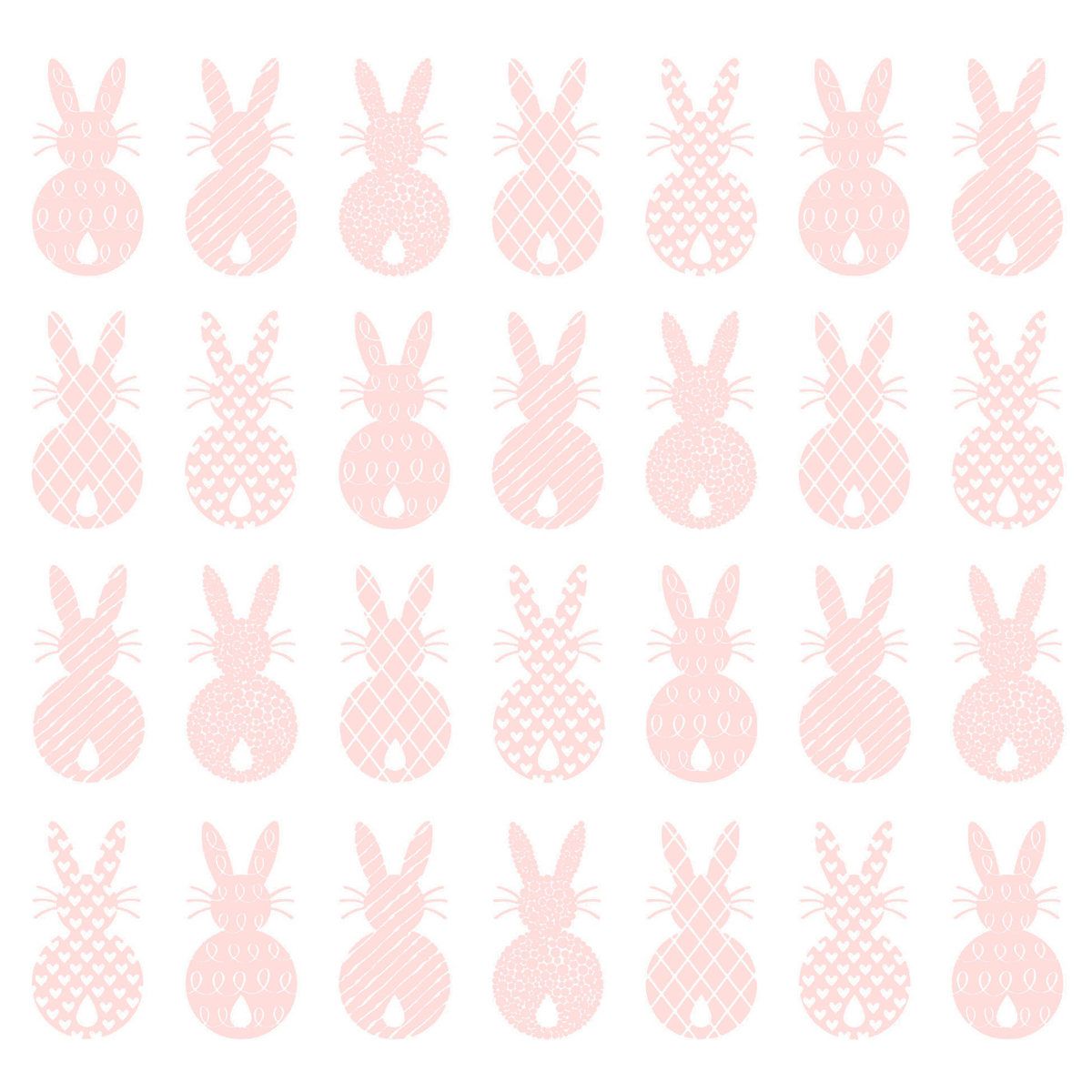 PPD Servetten - 33x33cm - pure easter rabbits rose
