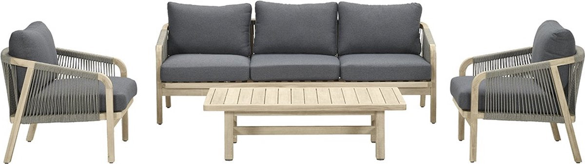 SANTOS Loungeset 4dlg- acacia white wash / antraciet  TU 71488VG