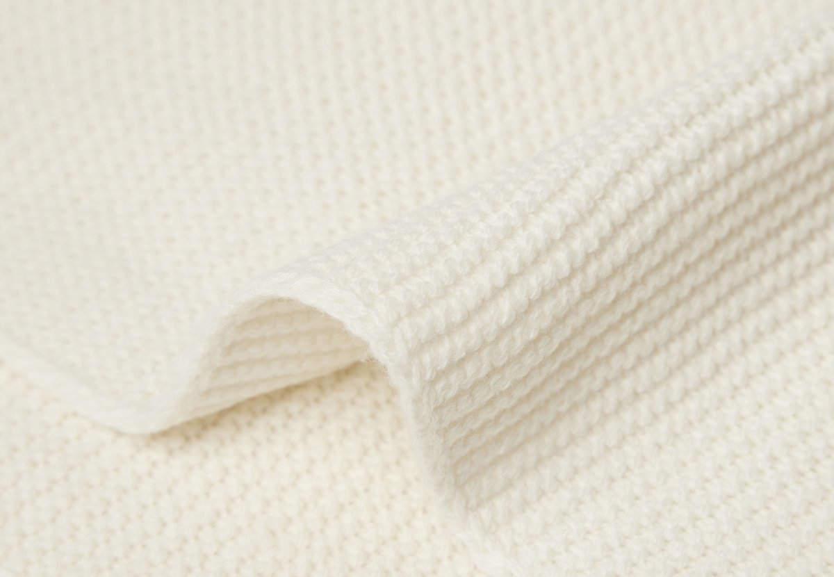 JOLLEIN Deken wieg - 75x100cm - basic knit ivoor