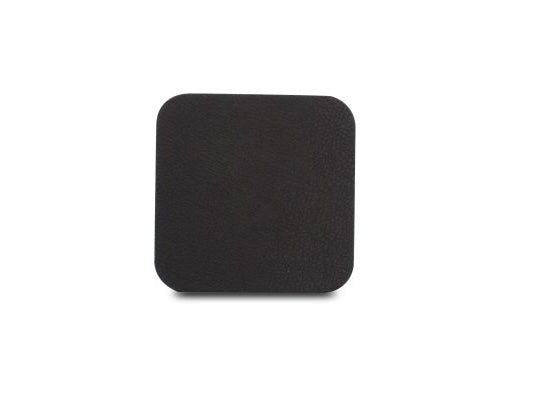 S&P - Glasonderzetters 10x10cm 4stuks - leder zwart       TU UC