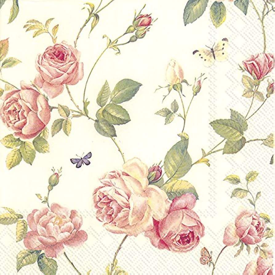 IHR Servetten 25x25cm - rambling rose 7240