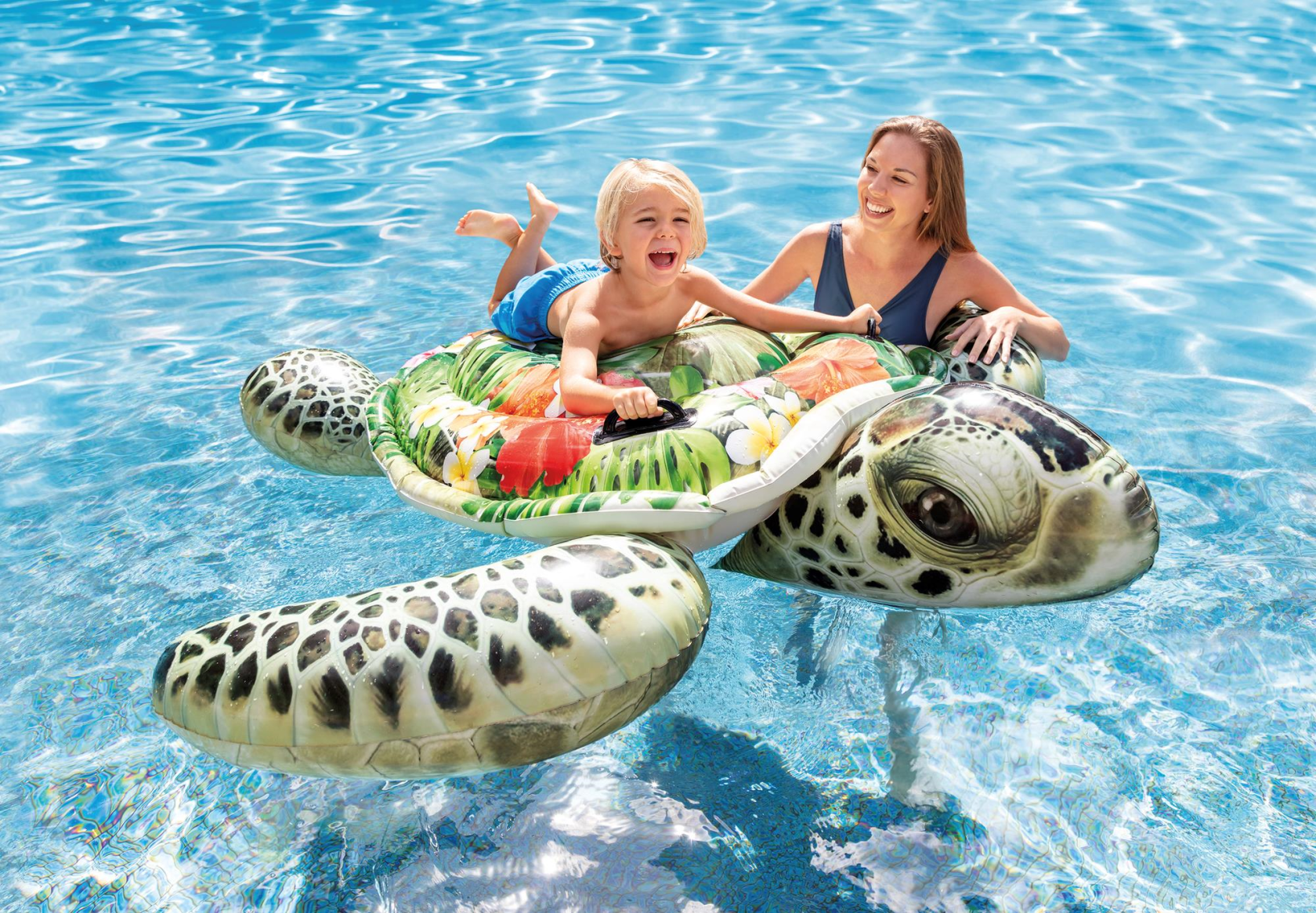 INTEX - Grote zee schildpad realistisch ride-on opblaasbaar - 191x170cm