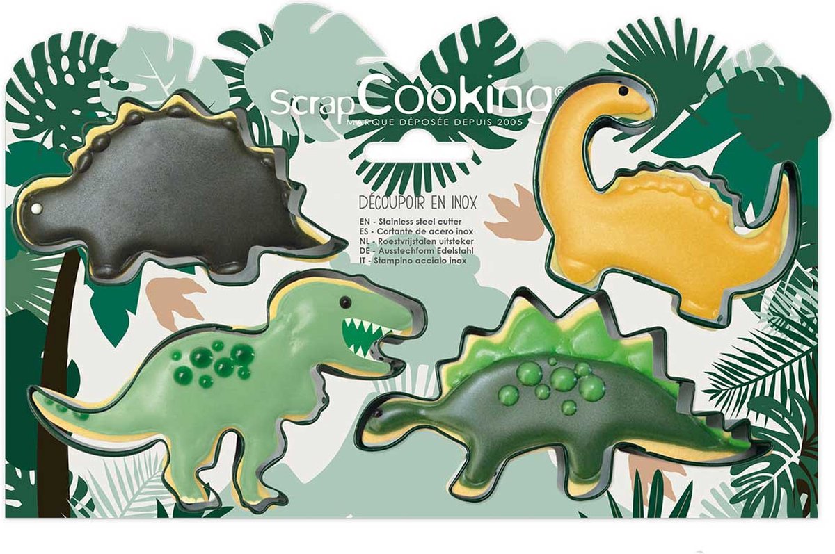 SCRAP COOKING Uitsteekvormen 4st.- dino