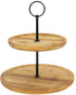 Bamboe etagere 2-laags bamboe FSC 100% diameter 16.5x21.5cm