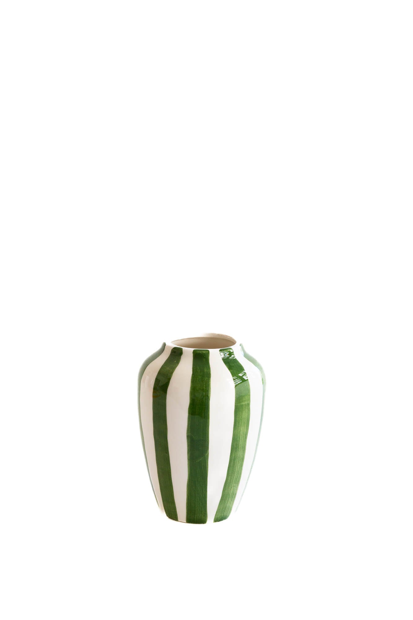 VAL Funky Flower vaasje small 15cm - donker groene strepen