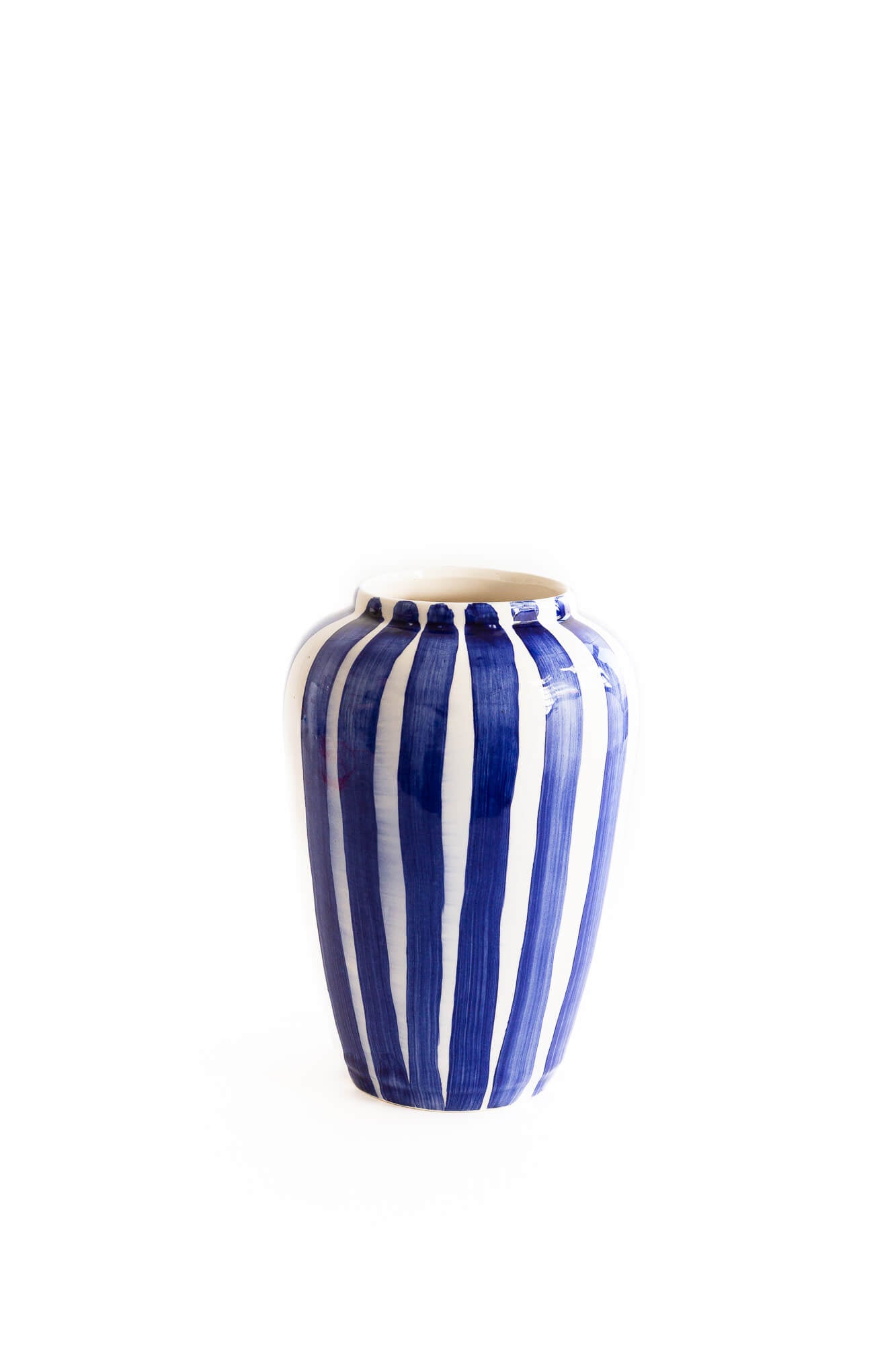 VAL Funky Flower vaasje large 20cm - cobalt blauw strepen
