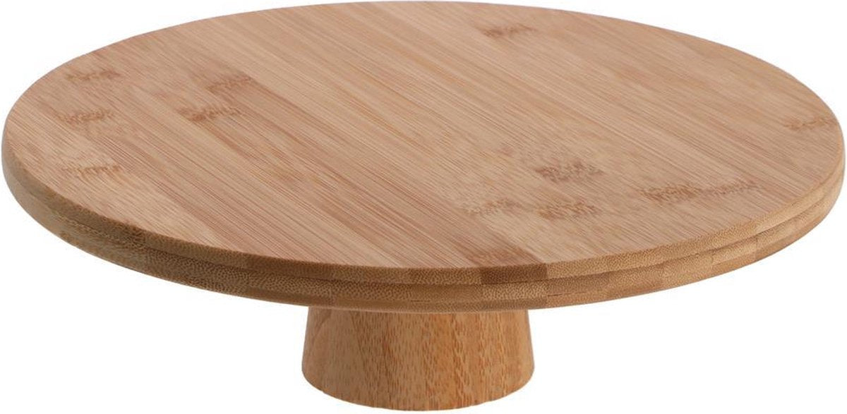 Taartschotel/ Serveerplank op voet 28cm- bamboe       23491792