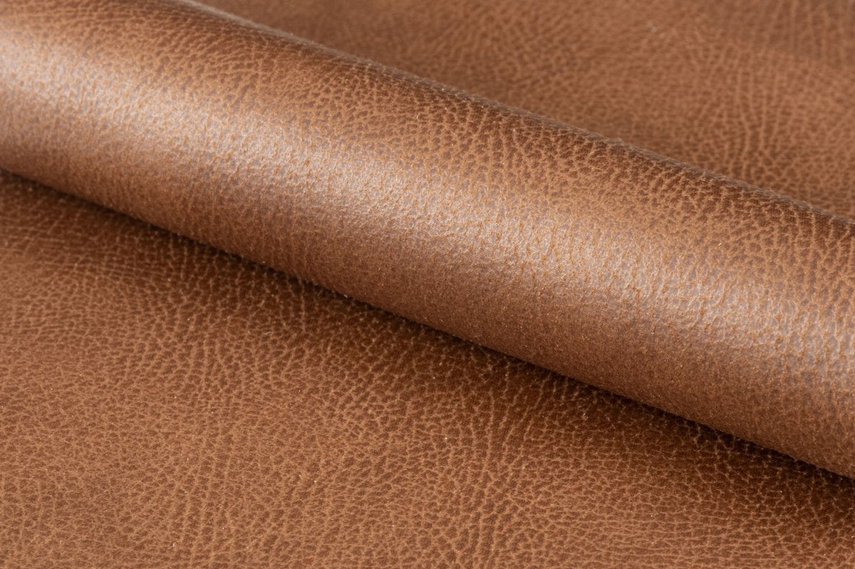 MILFORD lounge zetel - bruin met zwart sledevoet onderstel-leermix moderne look