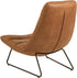 MILFORD lounge zetel - bruin met zwart sledevoet onderstel-leermix moderne look
