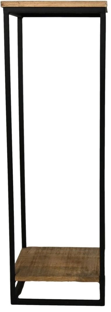 HSM Pilaar plantenstandaard - 25x75cm - mango/ zwart metaal