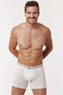 WOODY Heren boxers lang 2st.- wit - M