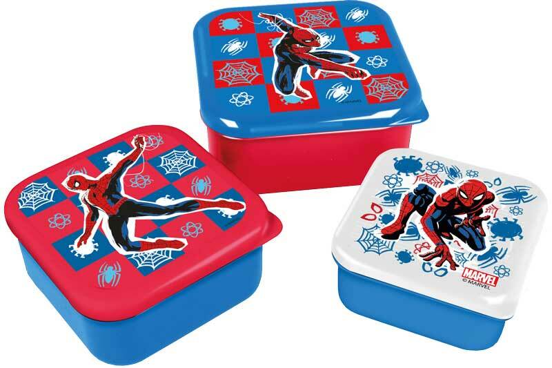SPIDERMAN snackdoos - 3 in 1 set van 3 lunch snack boxen