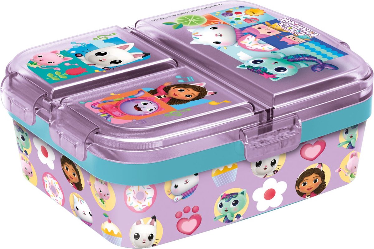 GABBY'S DOLLHOUSE lunchbox - met 3 extra aparte vakken