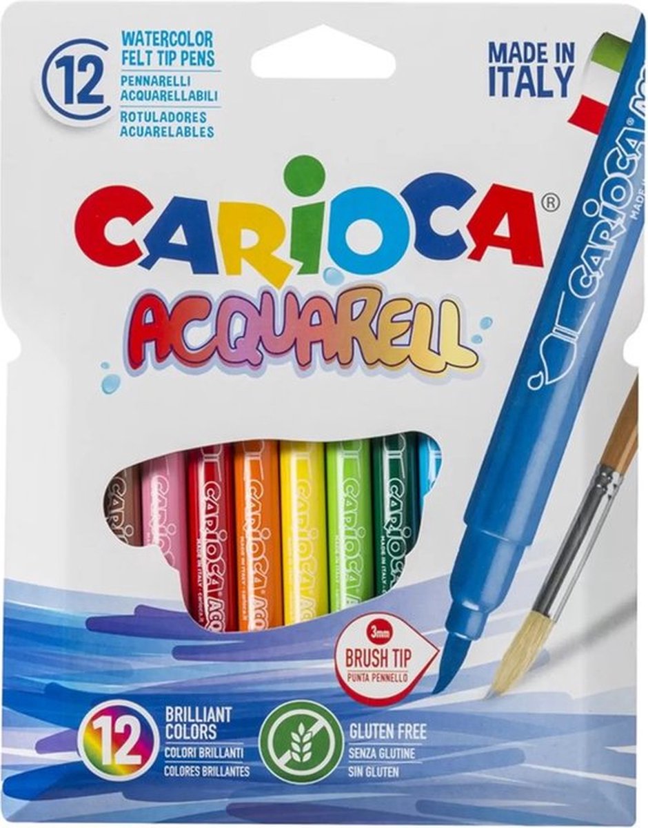 CARIOCA Viltstiften - aquarel penseel - 12st.