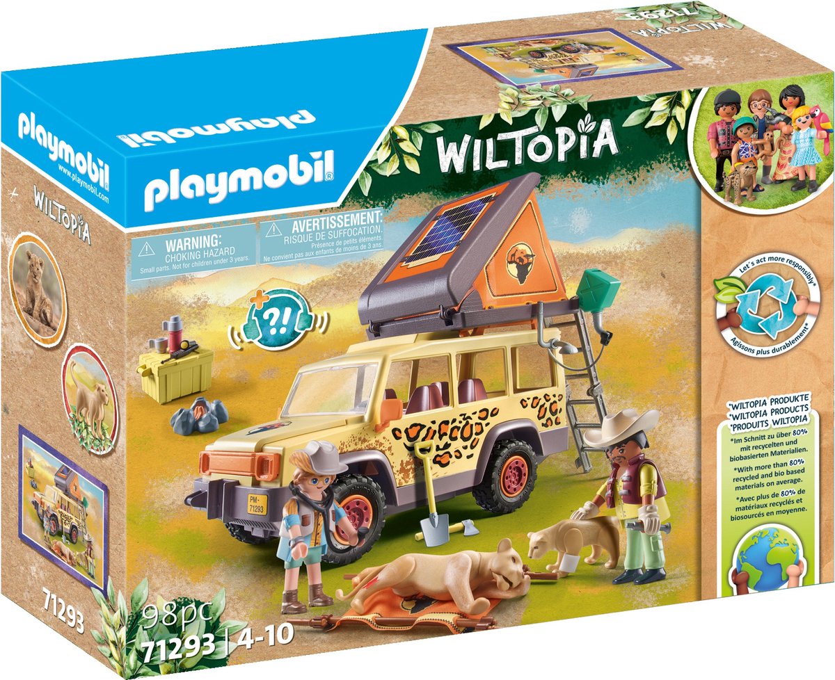 PLAYMOBIL Wiltopia 71293 Met de terreinwagen bij de leeuwen