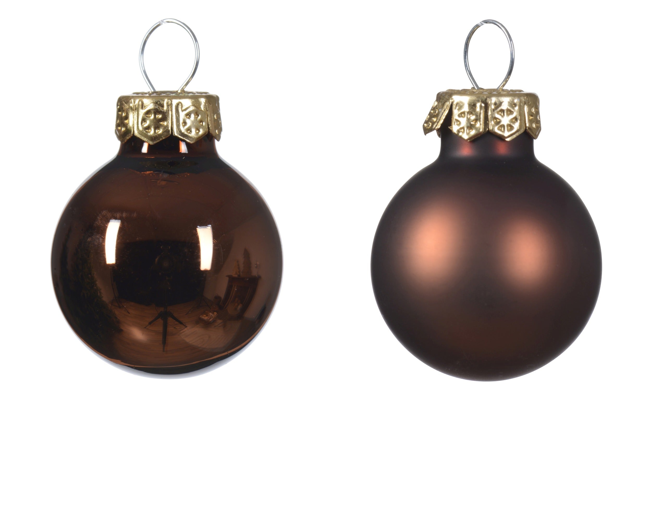 Kerstballen glas glans/mat mix 2.5cm - espresso 24st. espresso 24st.