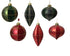 Kerstbal glas 8cm - groen/rood - ass. (prijs per stuk) (prijs per stuk)