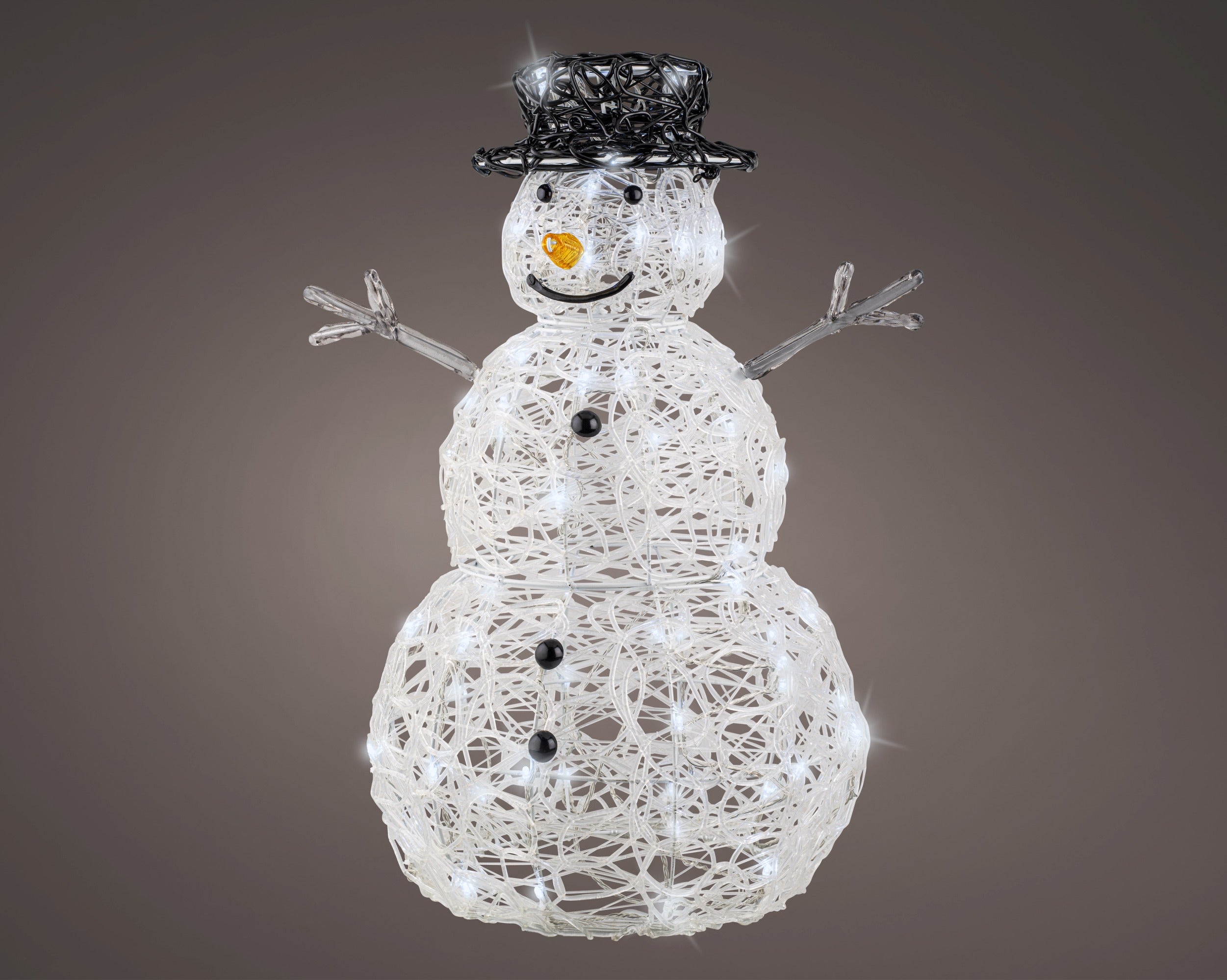 Lumineo LED sneeuwpop acryl buiten 45.5x37x65cm - koel wit